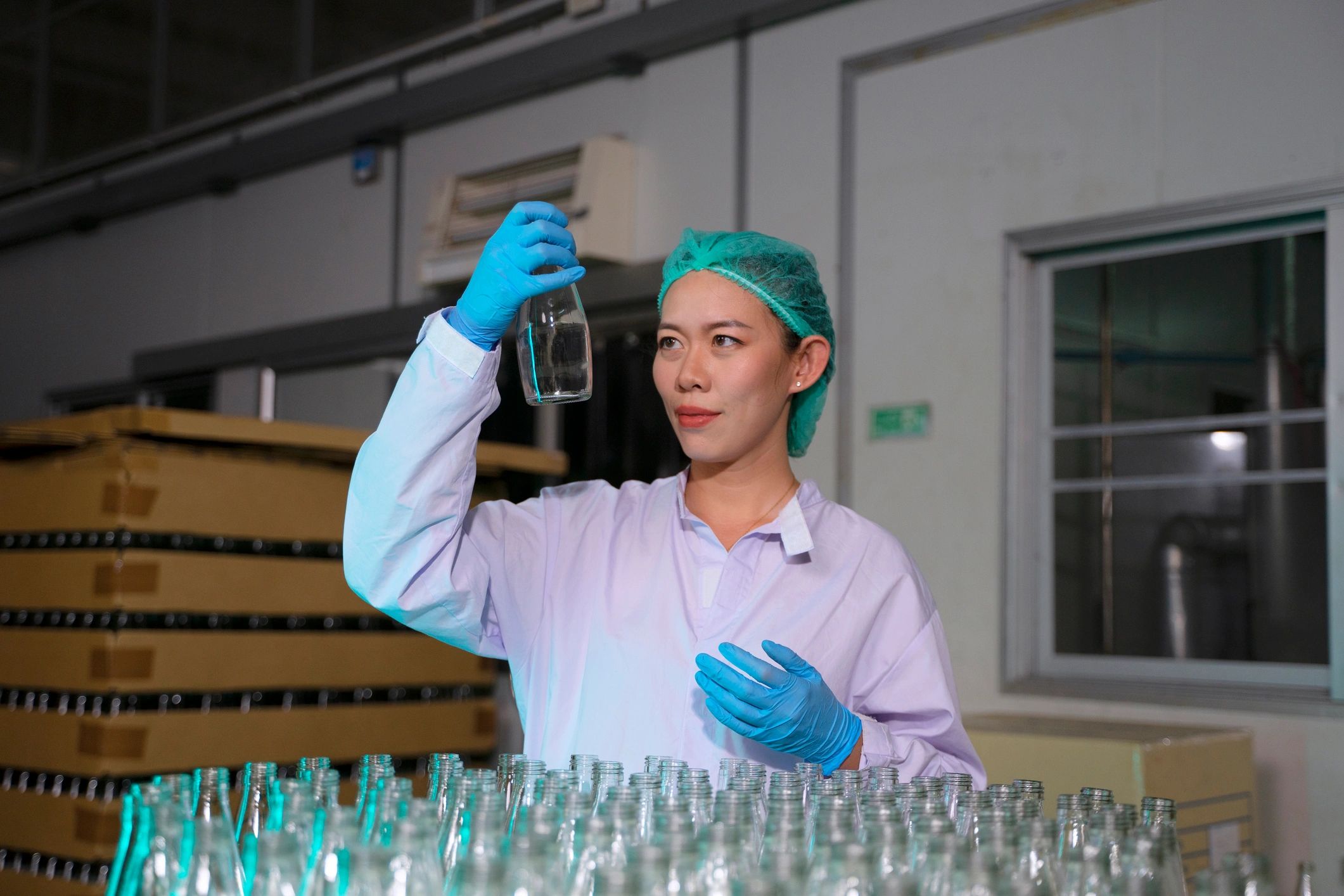 Quality control technician representing water testing and dosing control